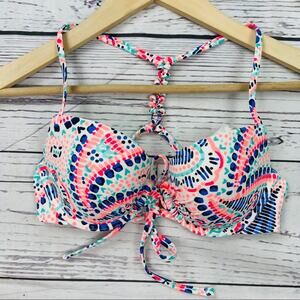 Aerie Perkier Pushup bikini top white multicolor